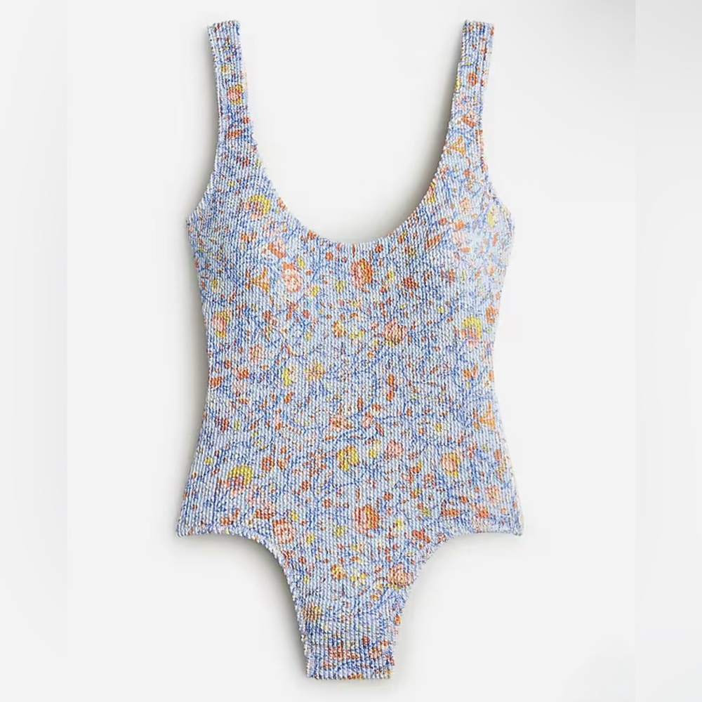 J. Crew Womens Scrunchie Classic Scoop-Neck One-Piece, Afternoon Floral- Sz. 12?